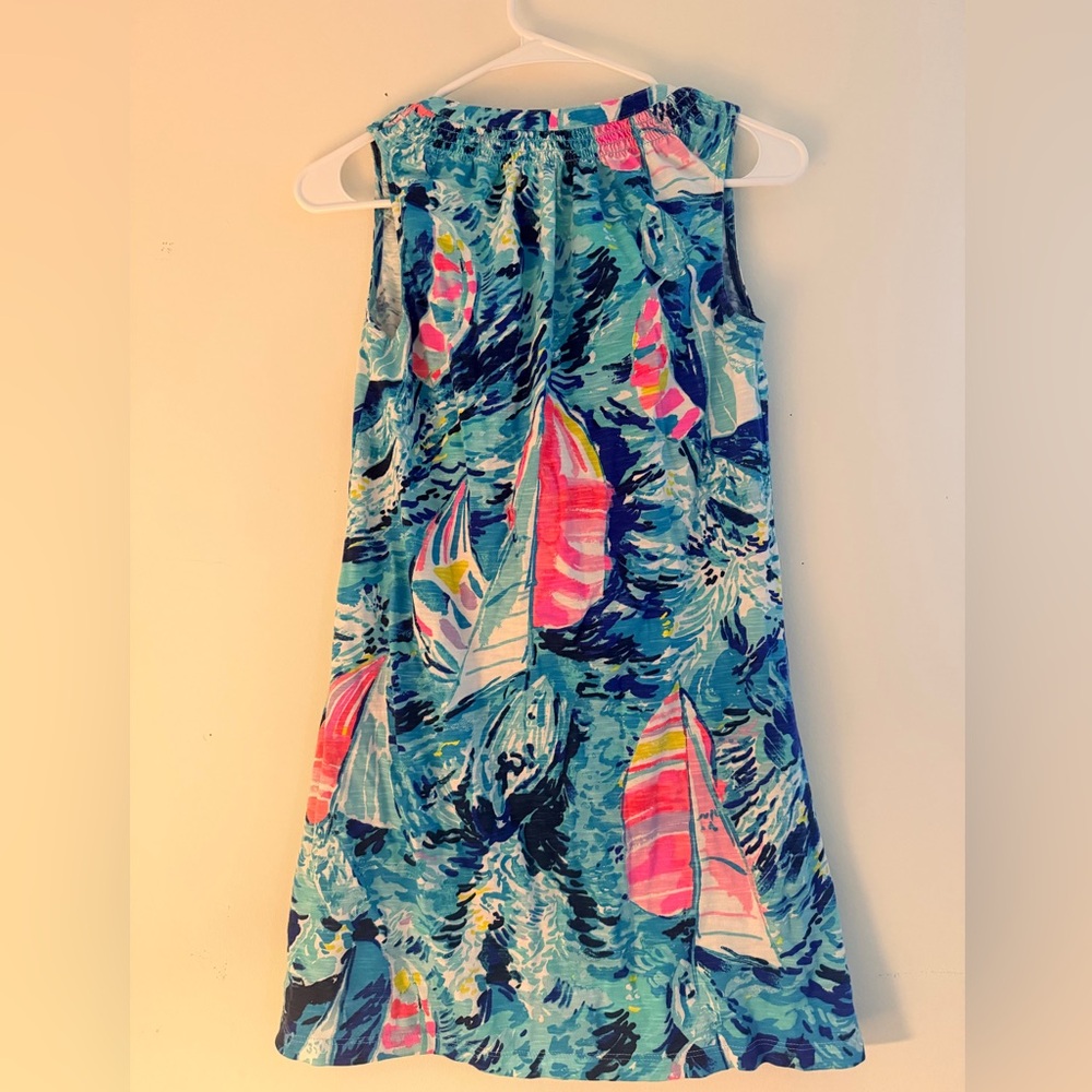 Lilly Pulitzer Aqua Pink Yellow Printed Sundress - Picture 5 of 8